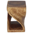 Luma Square Twisted End Table 12 in SQ x 18 in H Walnut