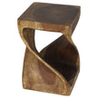 Luma Square Twisted End Table 12 in SQ x 18 in H Walnut