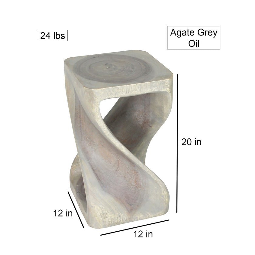 The Luma Square Twist End Table 12 in Sq