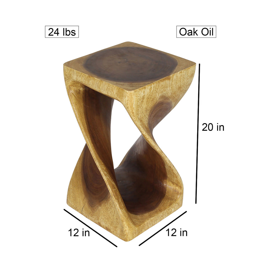 The Luma Square Twist End Table 12 in Sq