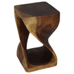 Luma Square Twisted End Table 12 in SQ x 20 in H Walnut