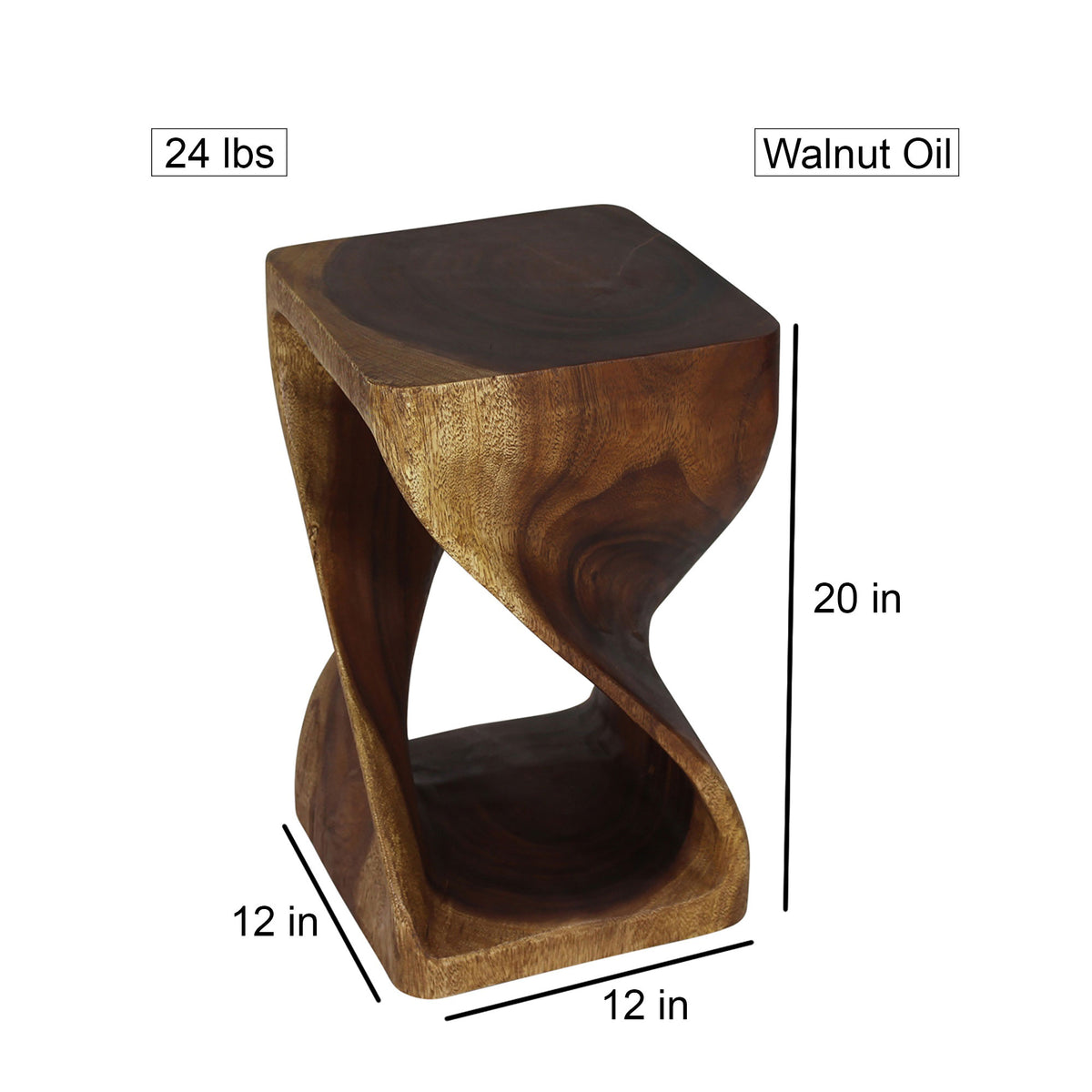 The Luma Square Twist End Table 12 in Sq