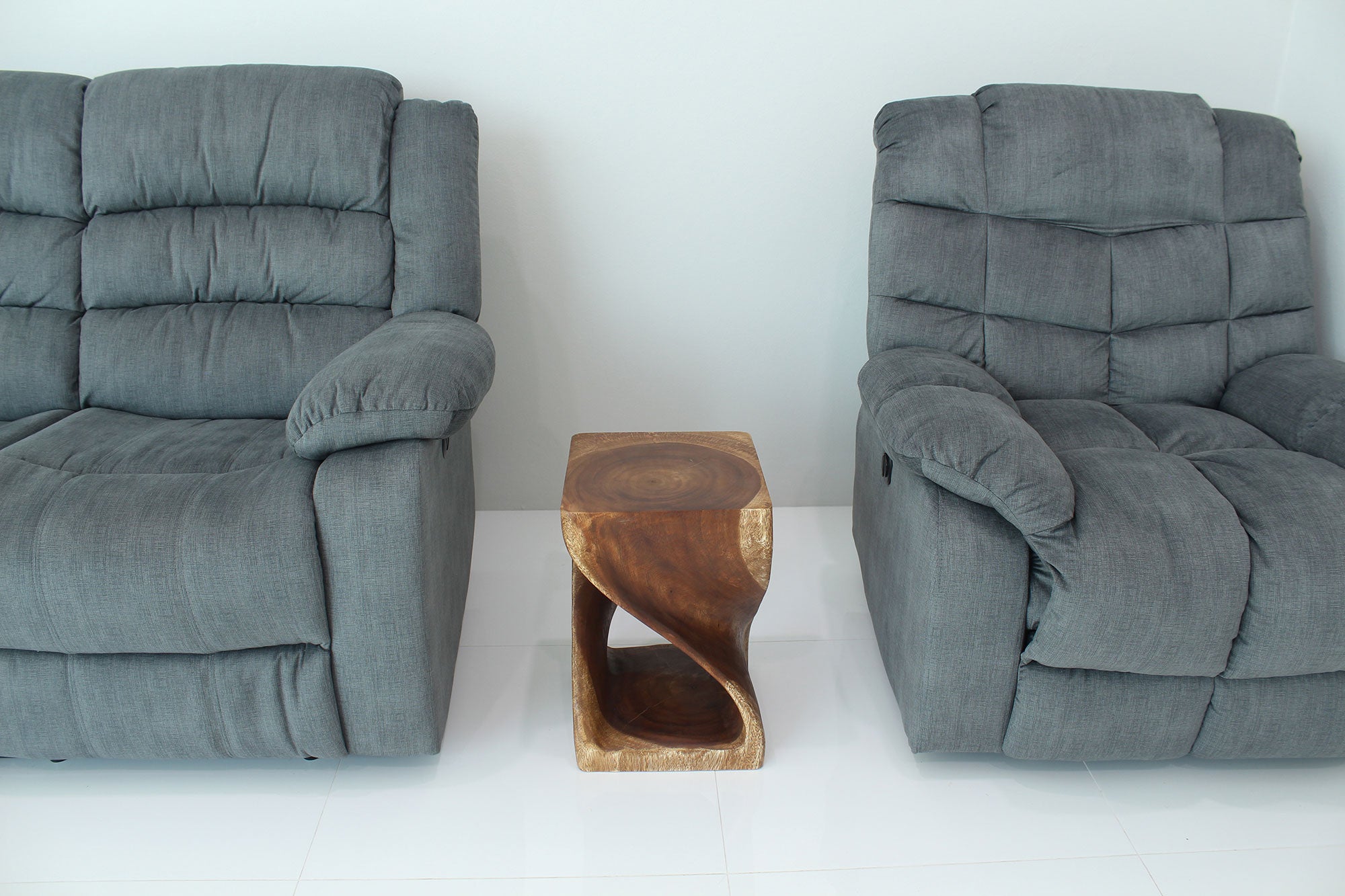 Luma Square Twisted End Table 12 in SQ x 18 in H Walnut