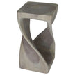 Luma Square Twisted End Table 12 in SQ x 23 in H Agate Grey