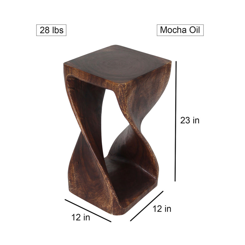 The Luma Square Twist End Table 12 in Sq