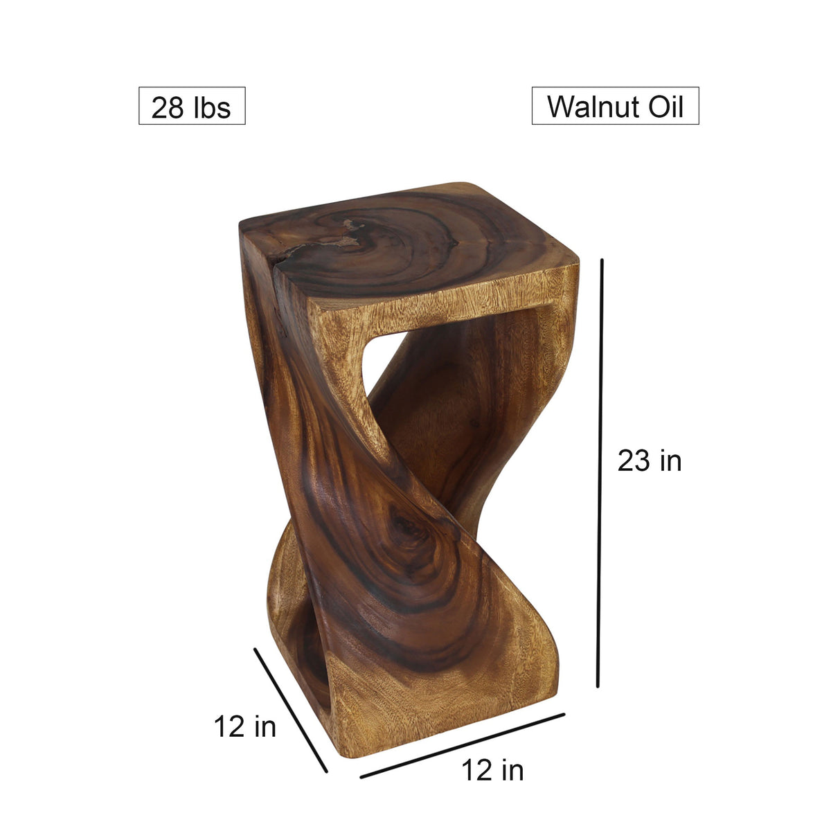 The Luma Square Twist End Table 12 in Sq
