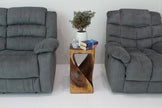 Luma Square Twisted End Table 12 in SQ x 23 in H Walnut