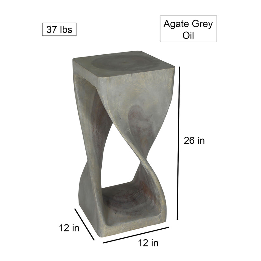 The Luma Square Twist End Table 12 in Sq