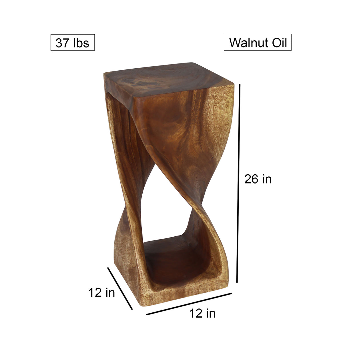 The Luma Square Twist End Table 12 in Sq