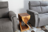 The Luma Square Twisted Solid Wood End Table 14 in SQ x 23 in H Walnut