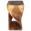 The Luma Square Twisted Solid Wood End Table 14 in SQ x 26 in H Walnut