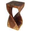 The Luma Square Twisted Solid Wood End Table 14 in SQ x 26 in H Walnut