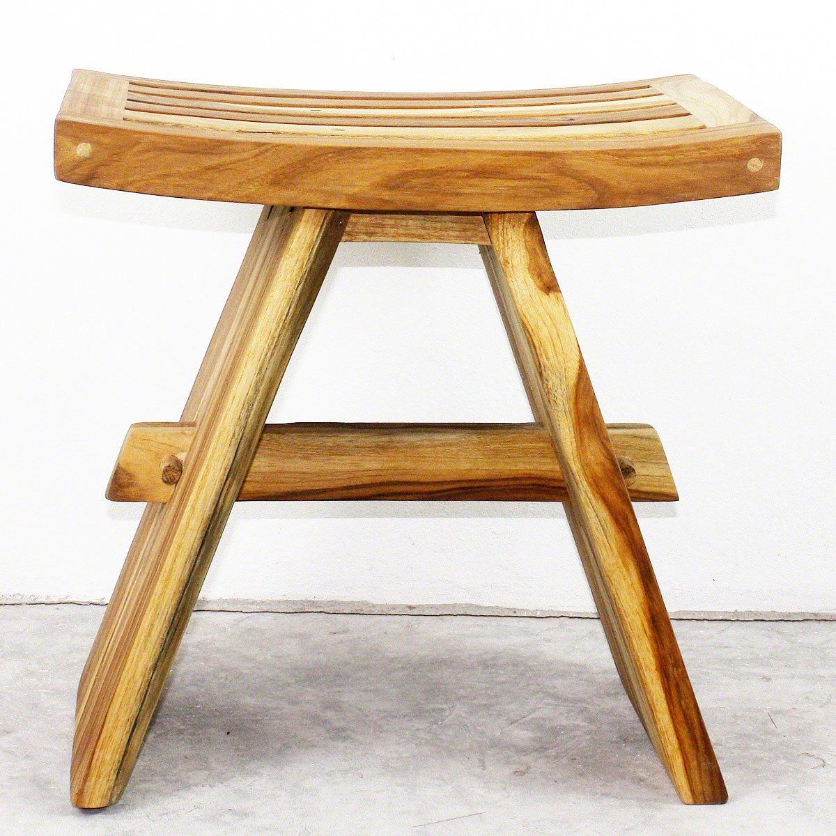 The Elara Thai Teak Shower Bench 18 x 12 x 18 in Teak Oil