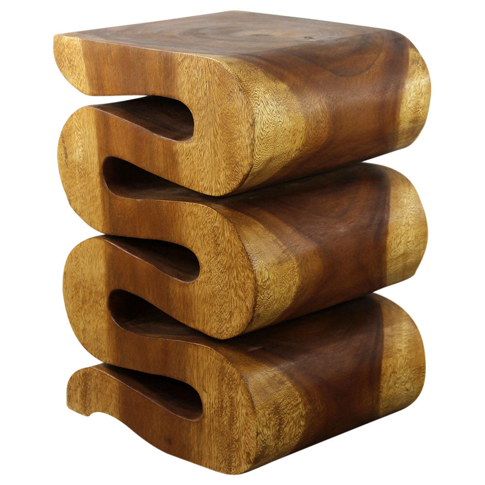 Talen Snake Twist End Table 12 x 14 x 20 in H Oak