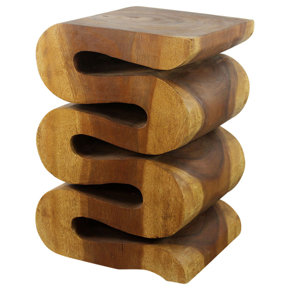 Talen Snake Twist End Table 12 x 14 x 20 in H Oak