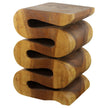 Talen Snake Twist End Table 12 x 14 x 20 in H Oak