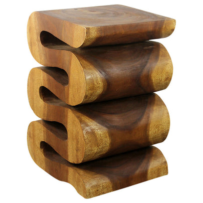 Talen Snake Twist End Table 12 x 14 x 20 in H Oak