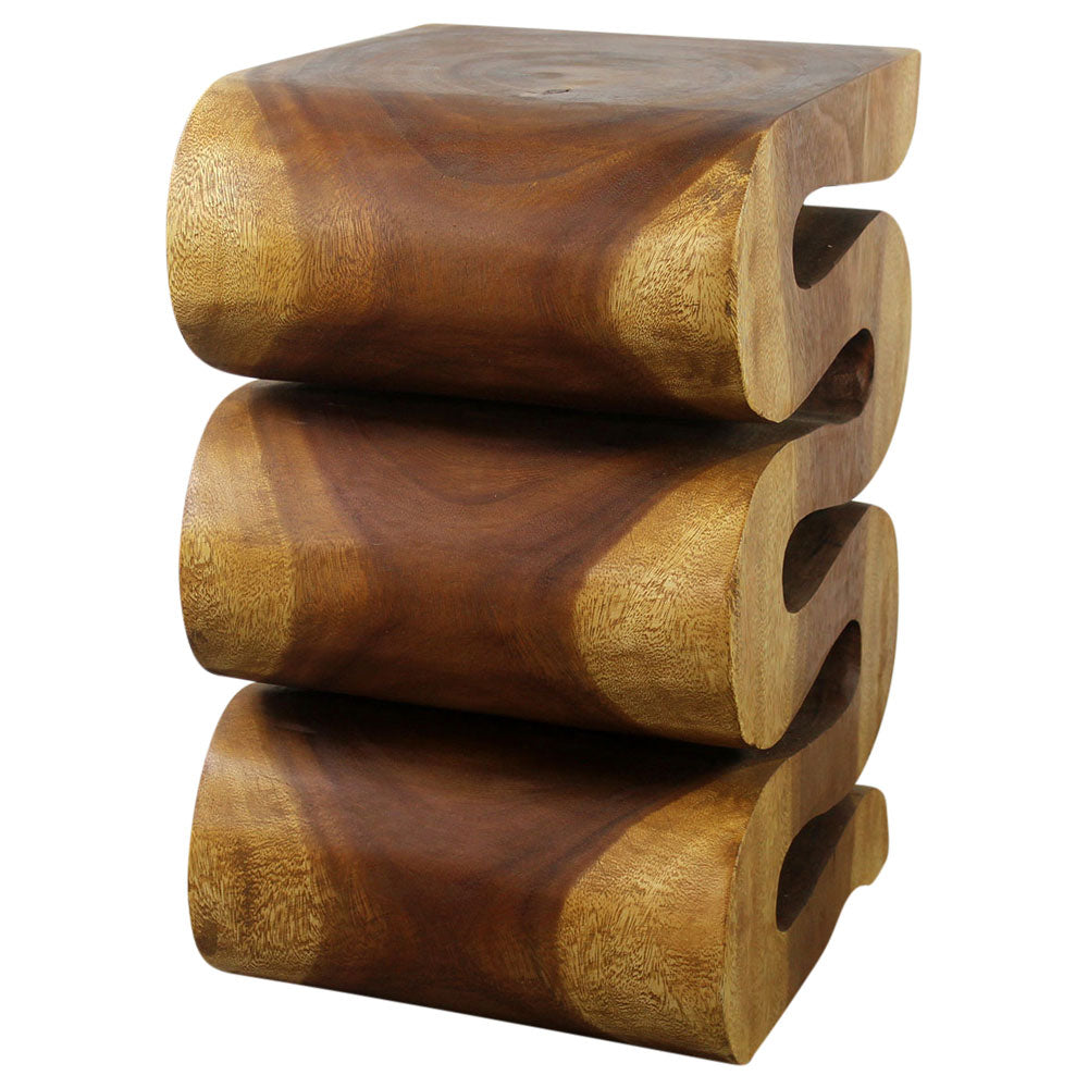 Talen Snake Twist End Table 12 x 14 x 20 in H Oak