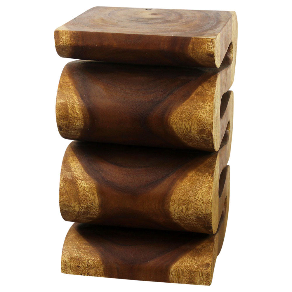 Talen Snake Twist End Table 12 x 14 x 20 in H Oak