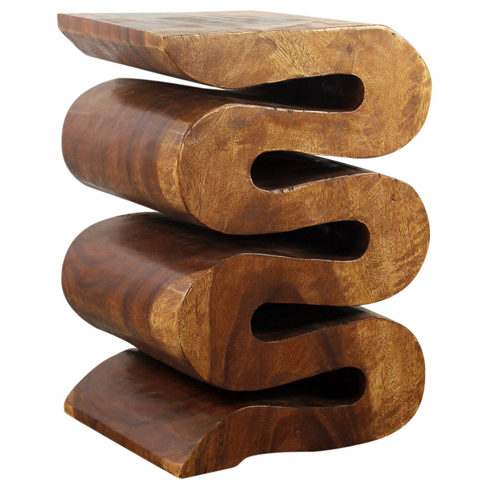 Talen Snake Twist End Table 12 x 14 x 20 in H Walnut
