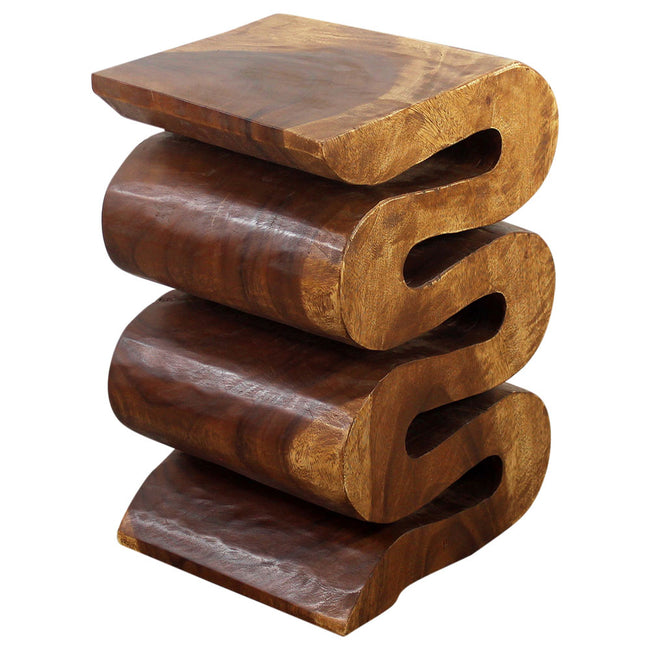 Talen Snake Twist End Table 12 x 14 x 20 in H Walnut