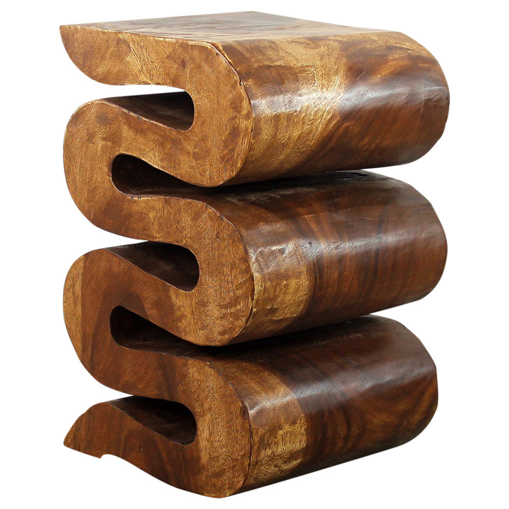 Talen Snake Twist End Table 12 x 14 x 20 in H Walnut