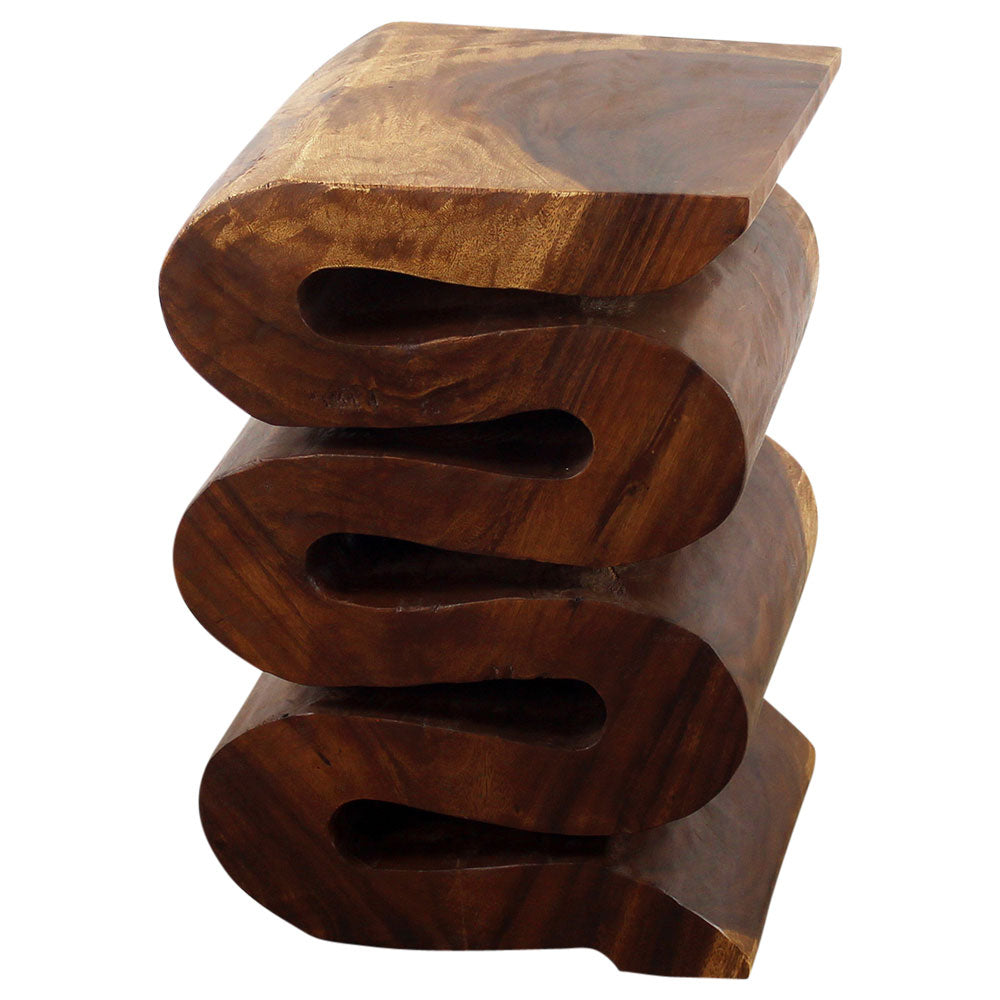 Talen Snake Twist End Table 12 x 14 x 20 in H Walnut