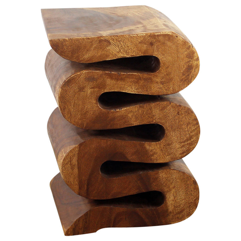 Talen Snake Twist End Table 12 x 14 x 20 in H Walnut