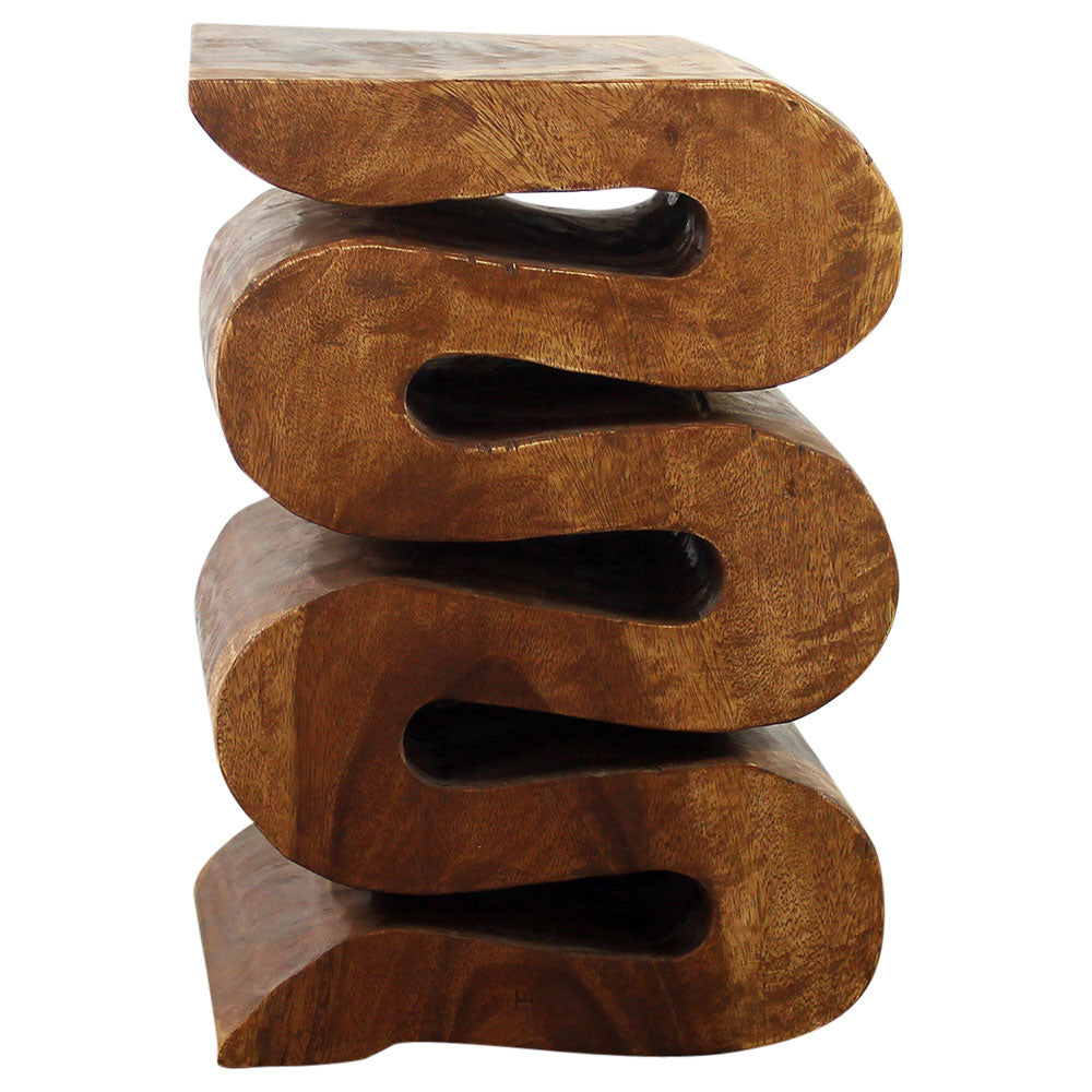 Talen Snake Twist End Table 12 x 14 x 20 in H Walnut