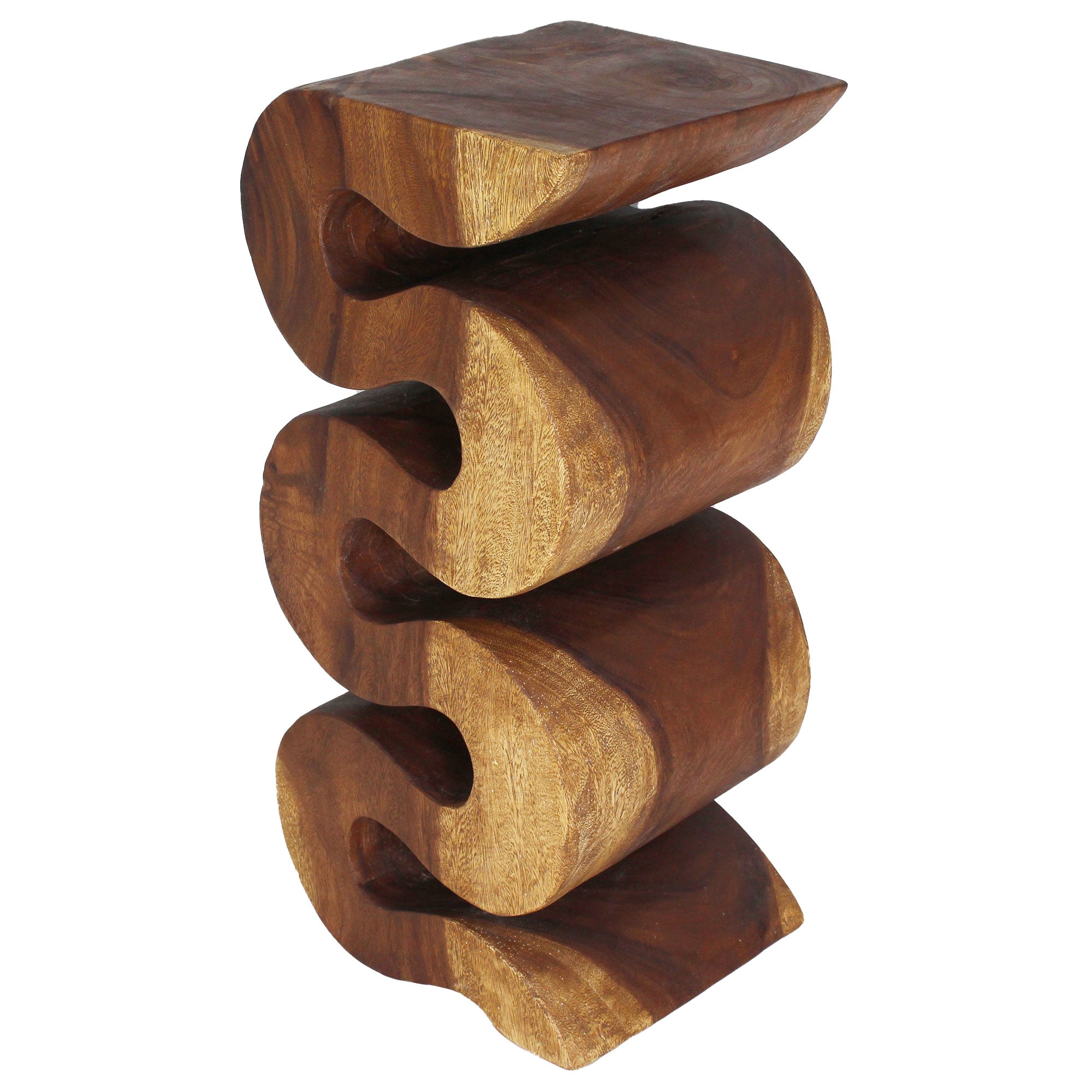 Orenza Snake End Table 12 x 14 x 30 in H Walnut