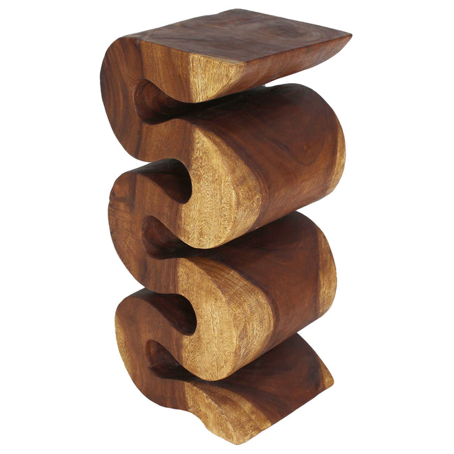 Orenza Snake End Table 12 x 14 x 30 in H Walnut