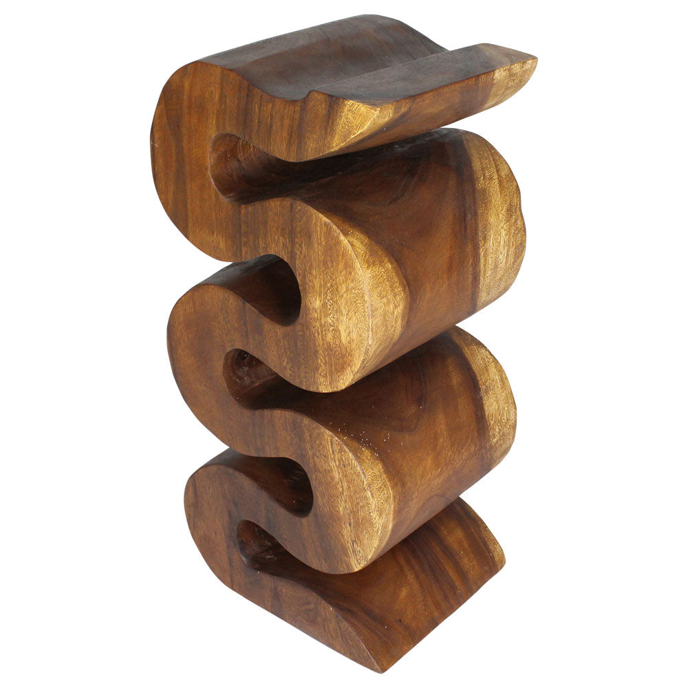 Orenza Snake End Table 12 x 14 x 30 in H Walnut