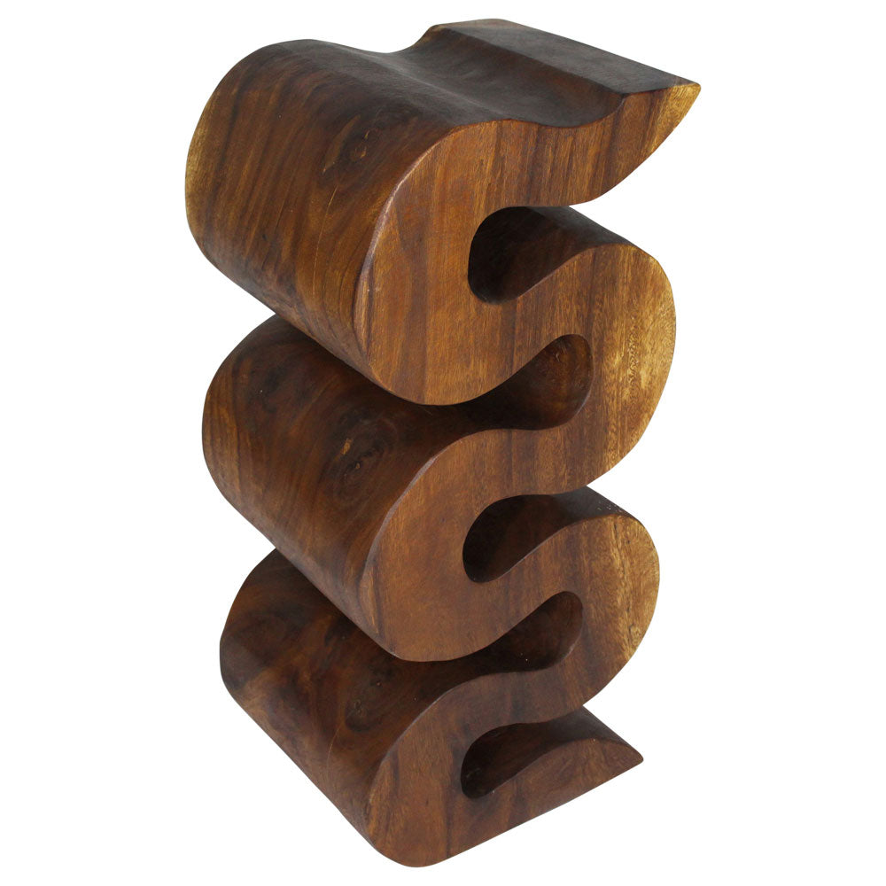 Orenza Snake End Table 12 x 14 x 30 in H Walnut