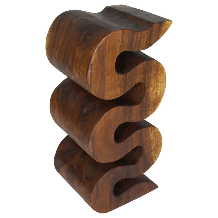 Orenza Snake End Table 12 x 14 x 30 in H Walnut