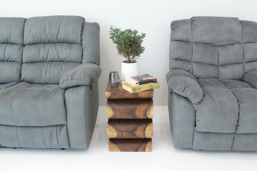 Talen Snake Twist End Table 14 x 14 x 20 in H Walnut