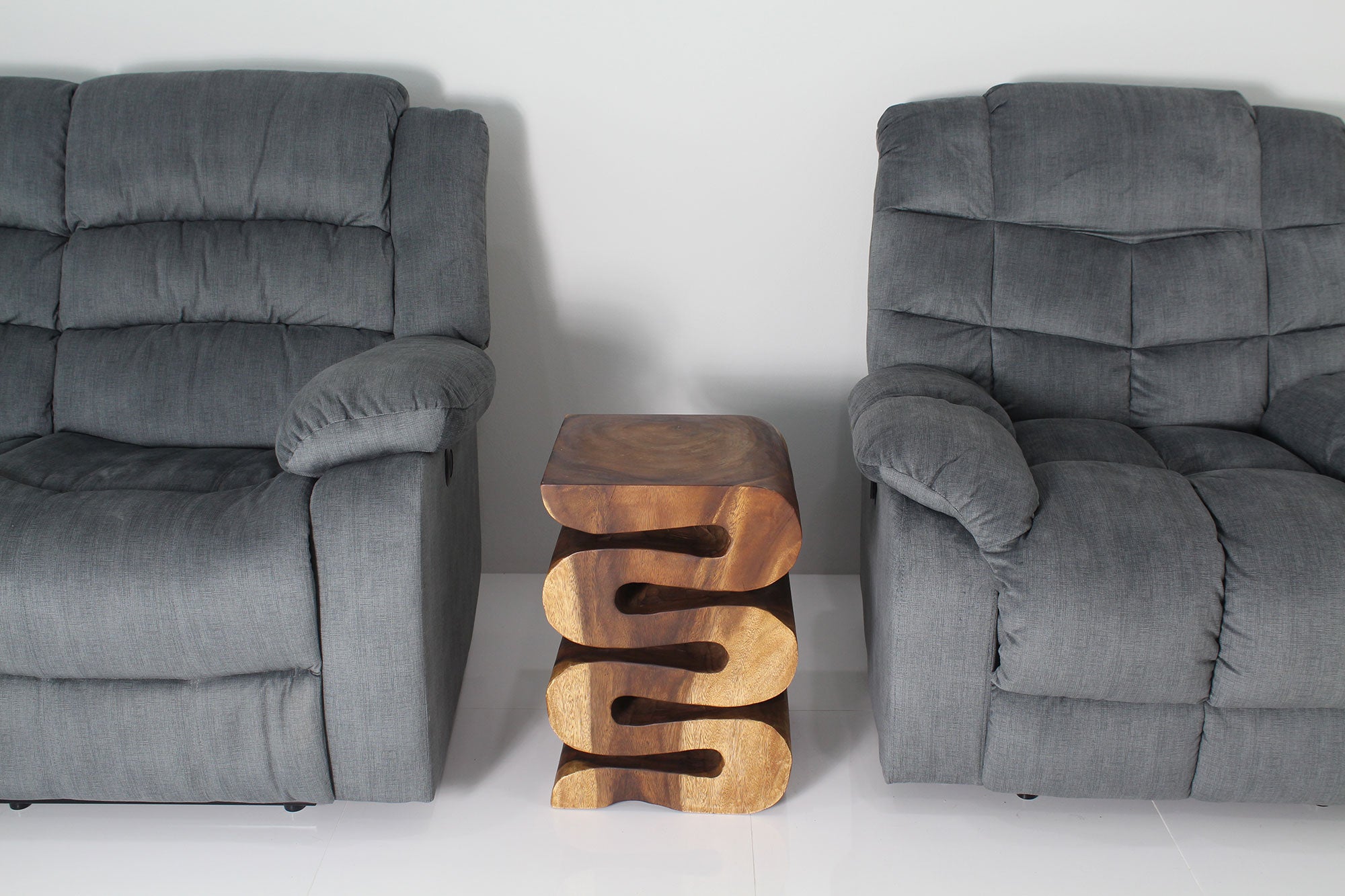 Talen Snake Twist End Table 14 x 14 x 20 in H Walnut