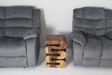 Talen Snake Twist End Table 14 x 14 x 20 in H Walnut