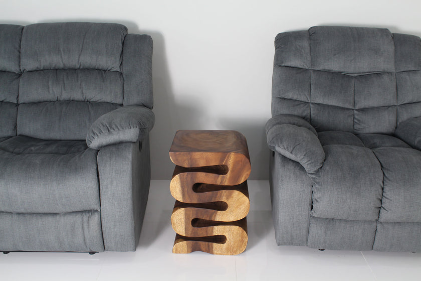 Talen Snake Twist End Table 14 x 14 x 20 in H Walnut