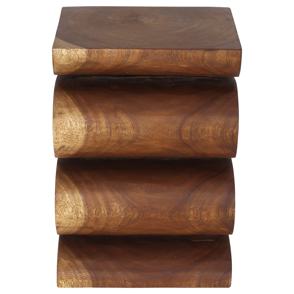 Talen Snake Twist End Table 14 x 14 x 20 in H Walnut