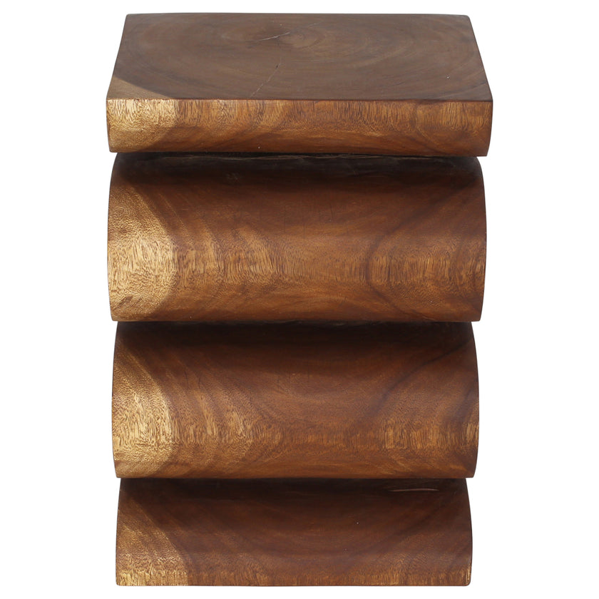 Talen Snake Twist End Table 14 x 14 x 20 in H Walnut