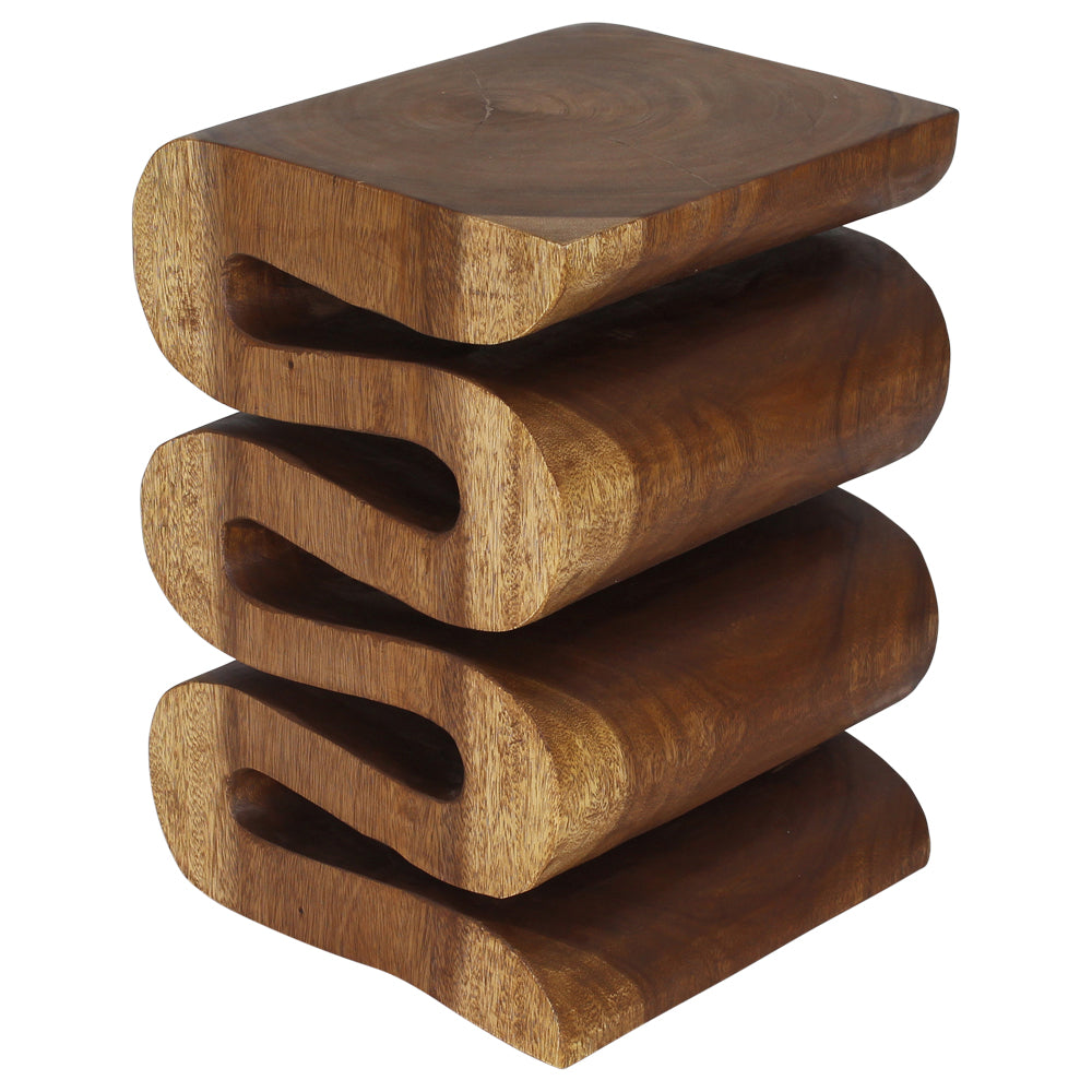 Talen Snake Twist End Table 14 x 14 x 20 in H Walnut