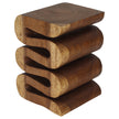 Talen Snake Twist End Table 14 x 14 x 20 in H Walnut