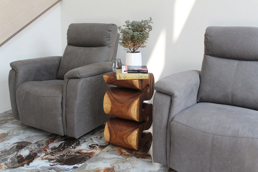 Orenza Snake End Table 12 x 14 x 25 in H Walnut