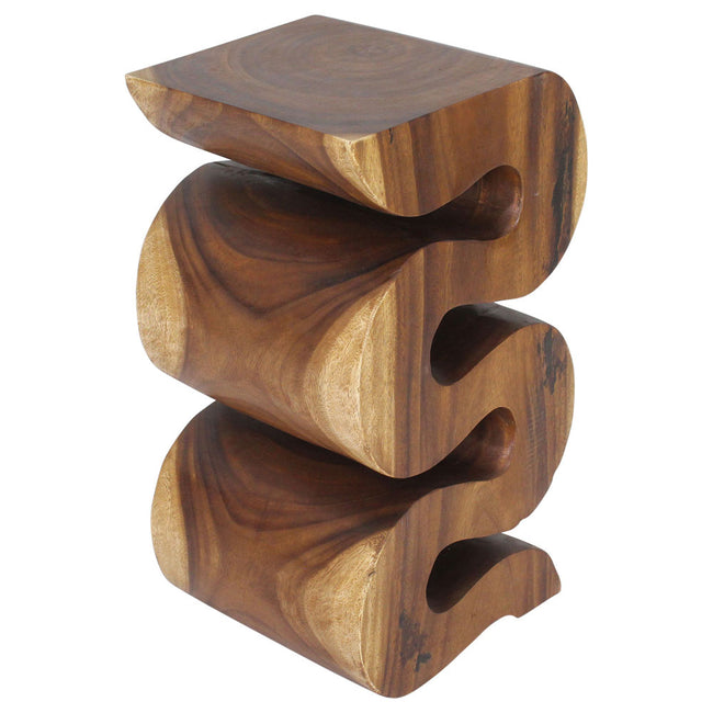 Orenza Snake End Table 12 x 14 x 25 in H Walnut