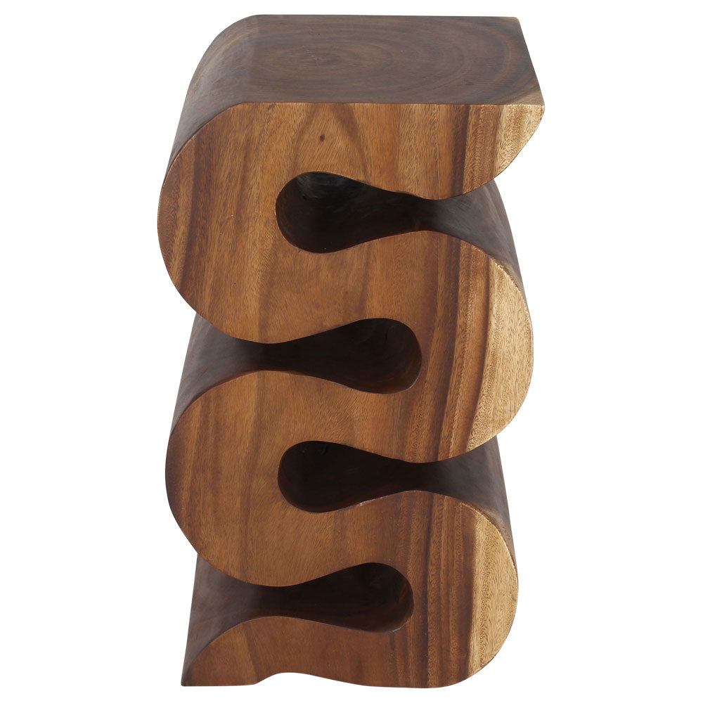 Orenza Snake End Table 12 x 14 x 25 in H Walnut
