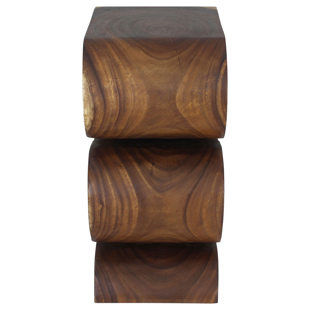 Orenza Snake End Table 12 x 14 x 25 in H Walnut