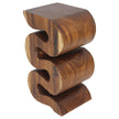Orenza Snake End Table 12 x 14 x 25 in H Walnut