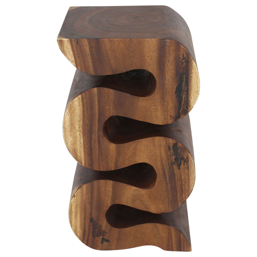 Orenza Snake End Table 12 x 14 x 25 in H Walnut