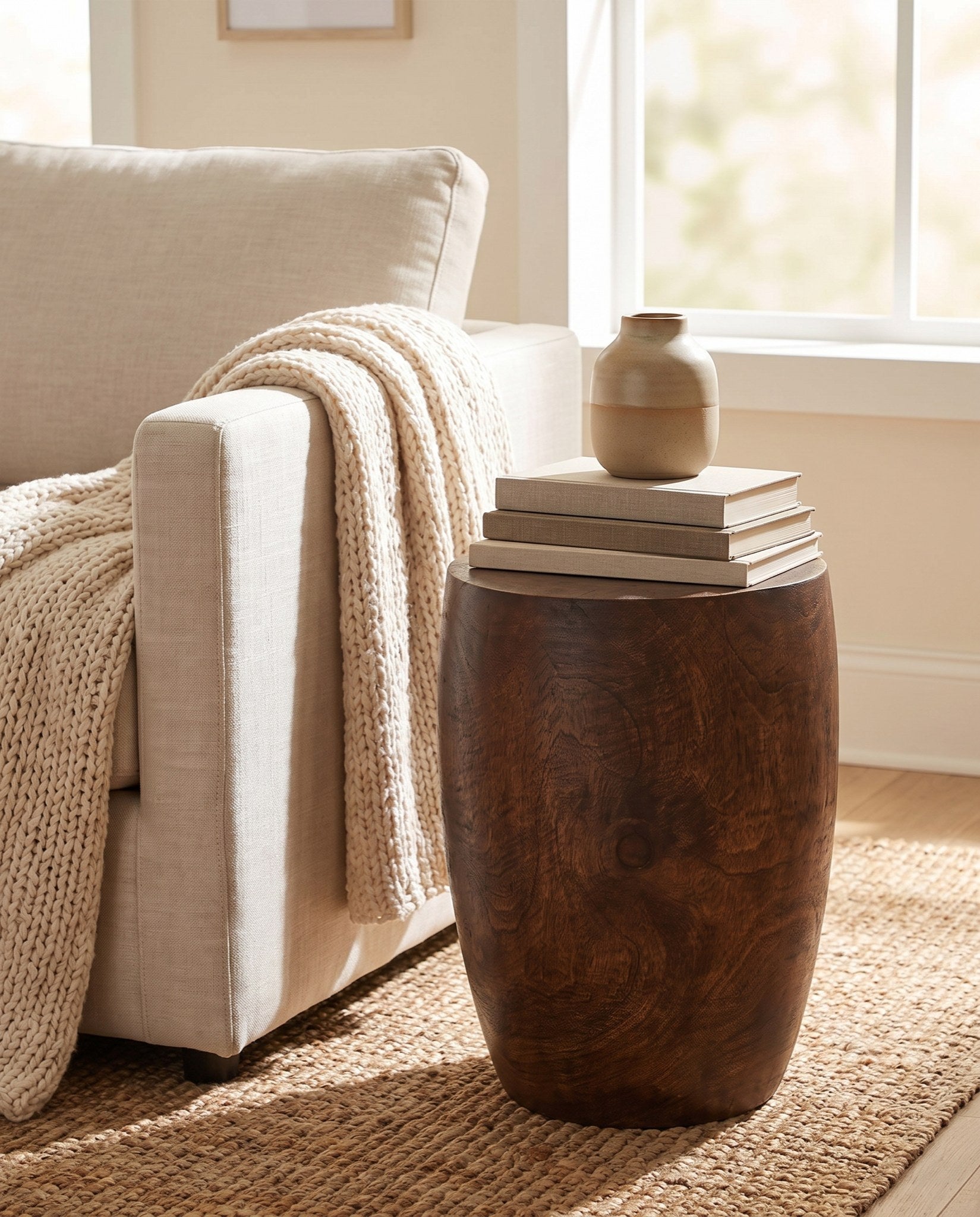Perno Turned Pedestal Side Table